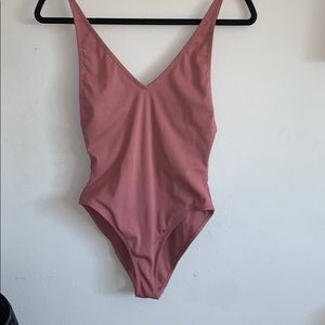 maroon one piece swimsuit